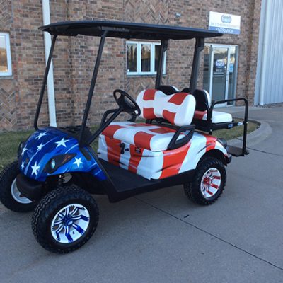 Custom American Flag Golf Car