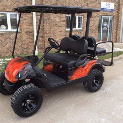 Custom Black and Orange Golf Car