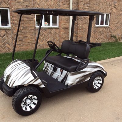 Custom Black and White Golf Car
