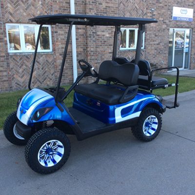 Custom Blue and White Golf Car
