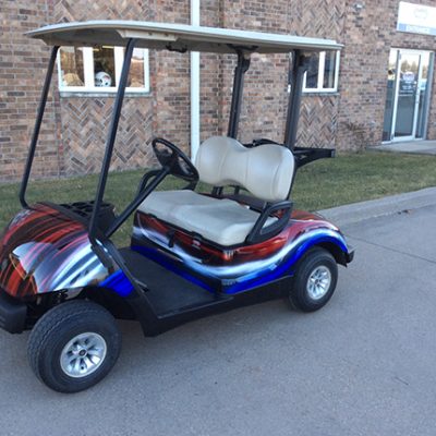 Custom Red, White and Blue Golf Car