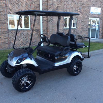 Custom Silver and Black Golf Car