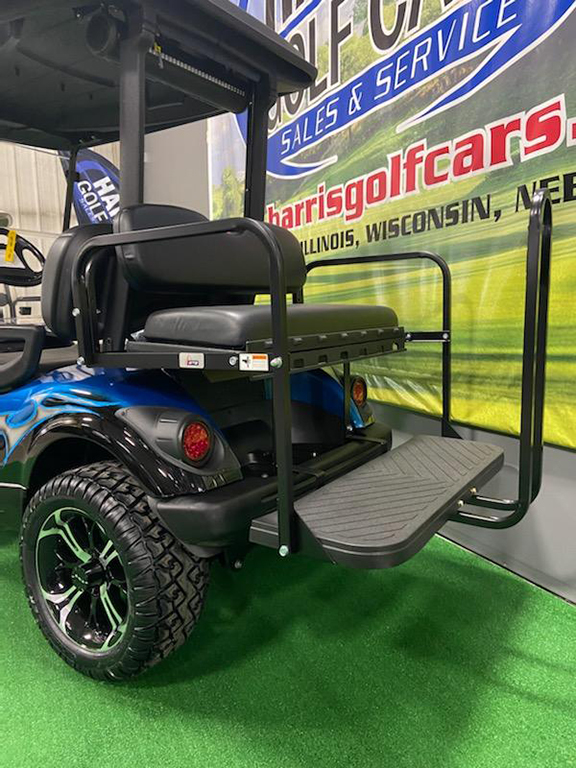 Custom Blue and Black Tribal 4-Passenger Golf Car - Image 2