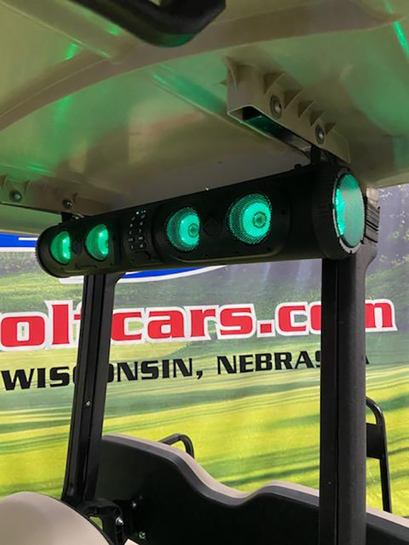 Custom Black and Green Tribal 4-Passenger Golf Car - Image 3