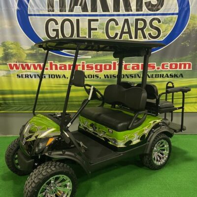 Custom Green and Gray Tribal 4-Passenger Golf Car