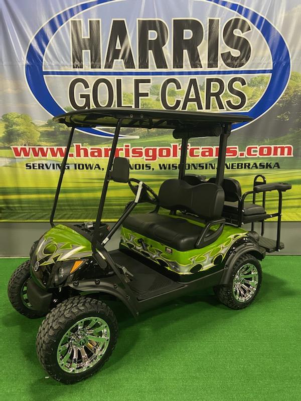 Custom Green and Gray Tribal 4-Passenger Golf Car