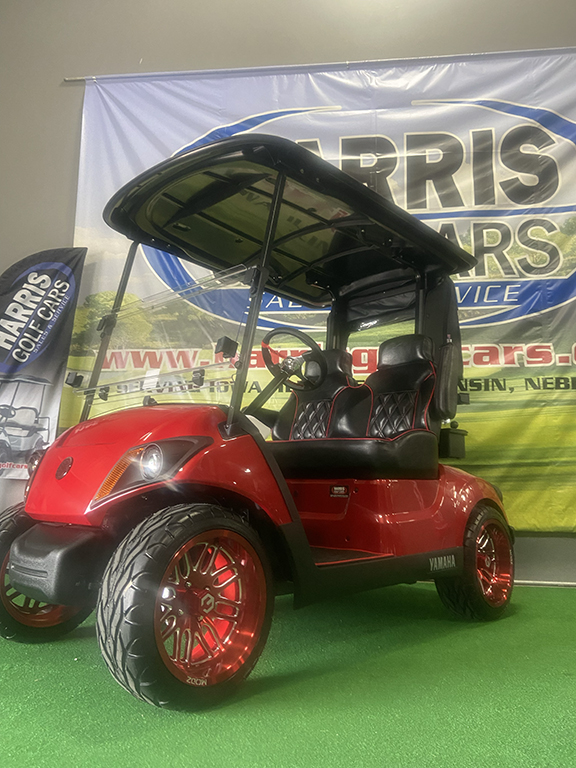 Custom Candy Apple Red Golf Car - Image 3
