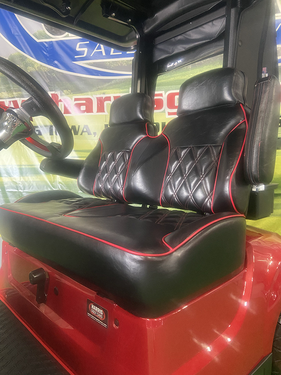 Custom Candy Apple Red Golf Car - Image 4
