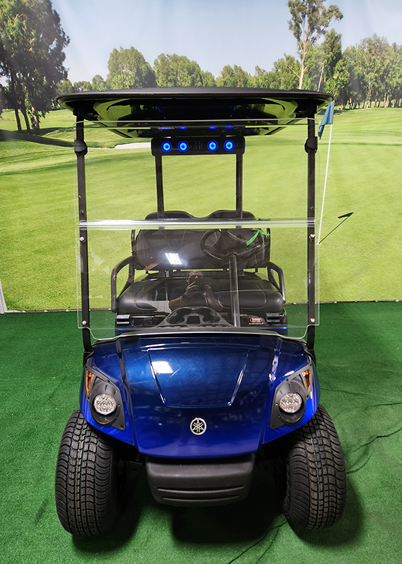 2013 Yamaha Drive Gas Custom Blue and Black Switzer 4-Passenger Golf Car - Image 2