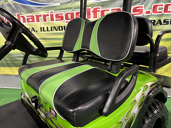 Custom Black and Green Tribal 4-Passenger Golf Car - Image 4