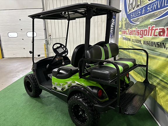 Custom Black and Green Tribal 4-Passenger Golf Car - Image 5
