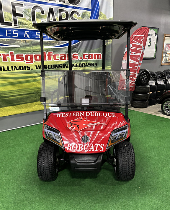 2017 Yamaha Fleet Western Dubuque Bobcats 4-Passenger Gas Golf Car - Image 2