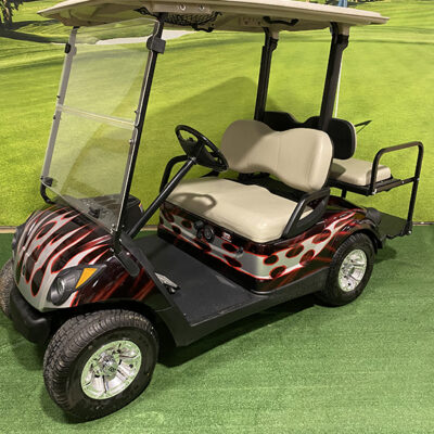 2009 Custom Red and Black Flame Gas Golf Car